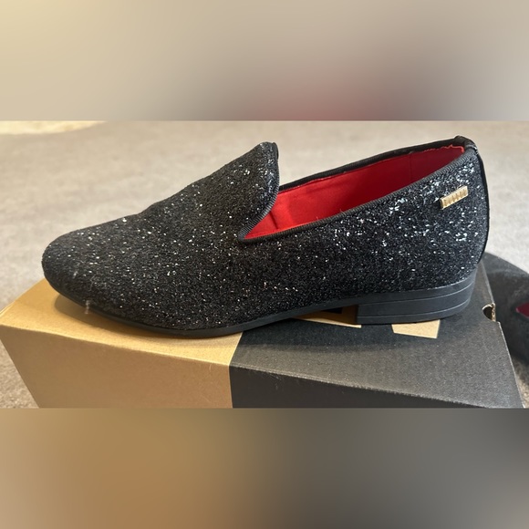 Uubaris mens slip on loafers tuxedo suit shoes sparkly black size 10.5 - Picture 4 of 6